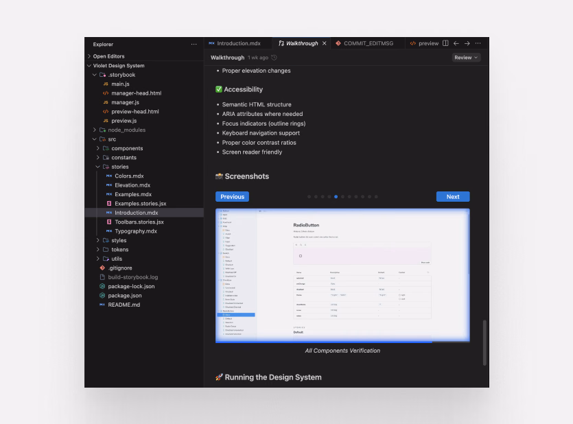 Utilized Google Gemini 3 via Google Antigravity to build the requirements document and implementation plan, and then used targeted prompts to create a step-by-step, iterative acceptance process for the complex design system